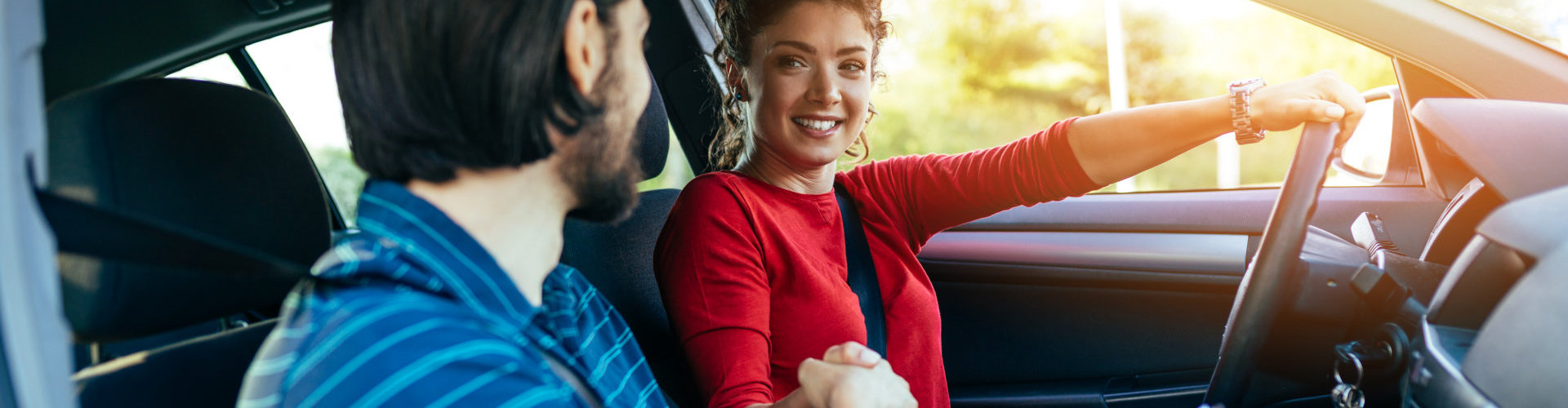 young woman successfully passed driving school test